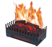 CHEMIN'ARTE Chimenea eléctrica con Efecto Llama Leds, Chimenea Decorativa, con calefacción, bajo Consumo, Inserto de Chimenea, 45x23x24cm