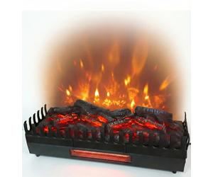 CHEMIN'ARTE Chimenea eléctrica con Efecto Llama Leds, Chimenea Decorativa, con calefacción, bajo Consumo, Inserto de Chimenea, 67x23x24cm