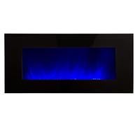 CHEMIN'ARTE Chimenea eléctrica de Pared WiFi con calefacción Volcano XXL, Efecto de Llama Leds- Chimenea Decorativa bajo Consumo - Mando a Distancia