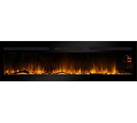CHEMIN'ARTE Chimenea eléctrica empotrable con calefacción Elysee, Efecto de Llama Leds- Chimenea Decorativa de Pared bajo Consumo- 122x17x45cm - Mando a Distancia