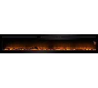 CHEMIN'ARTE Chimenea eléctrica empotrable con calefacción Elysee Infinity 228cm, Efecto de Llama Leds- Chimenea Decorativa de Pared bajo Consumo - Mando a Distancia