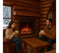 CHEMIN'ARTE Chimenea eléctrica empotrable Oxford 2XL con Efecto de Llama Leds - Chimenea eléctrica con calefacción - Inserto de Chimenea - Bajo Consumo - Mando a Distancia - Extra Fino - 71x15x74cm