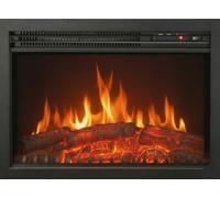 CHEMIN'ARTE Chimenea eléctrica empotrable Oxford con Efecto de Llama Leds - Chimenea eléctrica con calefacción - Inserto de Chimenea - Mando a Distancia - 61x20x45cm