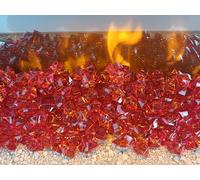 CHEMIN'ARTE Piedra decorativa de cristal rojo en fibra de vidrio para chimeneas eléctricas