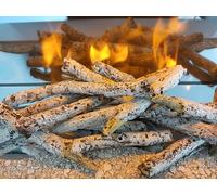 CHEMIN'ARTE Troncos Decorativos de imitación de Abedul para chimeneas eléctricas de Abedul Blanco 12 cm