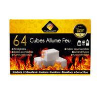 Cheminett 15746-12 - Cubos de encendido de parafina, 64 unidades de color blanco | Para estufas, chimeneas y barbacoas | No desprenden olor, fáciles de encender