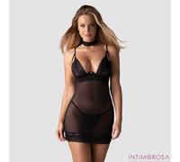 Chemisier Sexy Minimal Con Aro, Tanga Y Choker Donarella Obsessive