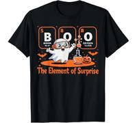 Chemistry Boo The Element of Surprise Cute Chemist Halloween Unisex T-Shirt Black 3XL