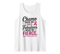 Chemo Made Me Bald Fabulous Made Me Fierce Breast Cancer Camiseta sin Mangas
