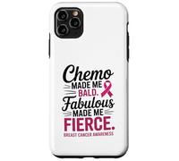 Chemo Made Me Bald Fabulous Made Me Fierce Breast Cancer Carcasa para iPhone 11 Pro Max