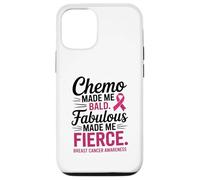 Chemo Made Me Bald Fabulous Made Me Fierce Breast Cancer Carcasa para iPhone 12/12 Pro