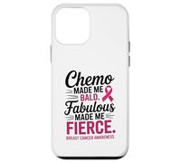 Chemo Made Me Bald Fabulous Made Me Fierce Breast Cancer Carcasa para iPhone 12 mini