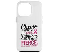 Chemo Made Me Bald Fabulous Made Me Fierce Breast Cancer Carcasa para iPhone 13 Pro