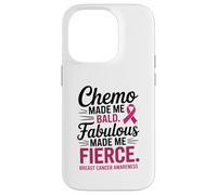 Chemo Made Me Bald Fabulous Made Me Fierce Breast Cancer Carcasa para iPhone 14 Pro