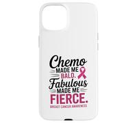 Chemo Made Me Bald Fabulous Made Me Fierce Breast Cancer Carcasa para iPhone 15 Plus