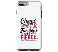 Chemo Made Me Bald Fabulous Made Me Fierce Breast Cancer Carcasa para iPhone 7 Plus/8 Plus