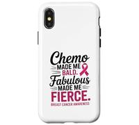 Chemo Made Me Bald Fabulous Made Me Fierce Breast Cancer Carcasa para iPhone X/XS