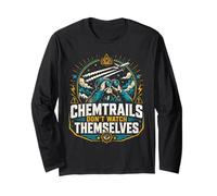 Chemtrails no se Ven a sí mismos Humor de conspiración Divertido Manga Larga