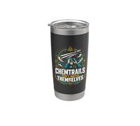 Chemtrails no se ven a sí mismos Humor de conspiración divertido Vaso térmico de acero inoxidable de doble pared