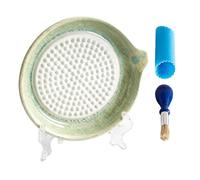 Chen - Herramienta con placa de rejilla de cepillo, kit de cerámica manual de 4 piezas
