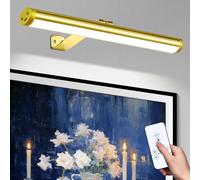 CHENBEN Lámparas de pared inalámbricas con mando a distancia,225° ajustable,4000mAh con batería,regulable/temporizador,17.12inch Lámparas de aluminio para cuadros/marcos/pósters,dorado