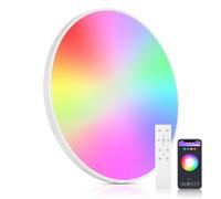 CHENBEN Plafón LED Techo, 24W RGB 3000-6500K, IP44, Compatible con Alexa | Regulable con mando a distancia y APP,compatible con voz Alexa.Iluminación RGB 3000-6500K,IP44,Para Baño, Dormitorio