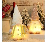 CHENBOOW Gnomo Navideño Iluminado Papá Noel,2 Piezas Gnomo Navidad Decoración,Gnomos Navideños con Luz,Nomos de Navidad con Luz,Cosas de Navidad para el Hogar,para Habitaciones Decorativas