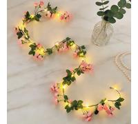 CHENBOOW Guirnalda de Luces Artificiales,20 LED Guirnalda de Luces 2M,Guirnaldas de Flores Artificiales,para Boda,Fiesta,Jardín,Hogar