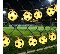 CHENBOOW Guirnalda de Luces de Fútbol,10 Cadena de Luces de Fútbol 1.5M,Guirnalda Luminosas,Decoración de Fútbol,Decoración de Fiesta,para Fiestas Temáticas Deportivas,Dormitorio,Bar