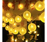 CHENBOOW Luces de Hadas,Fairy Lights 3m,Luces de Cuerda de Limón,Rodaja de Limón,para Jardín de Navidad,Patio,Dormitorio,Decoración de Fiesta