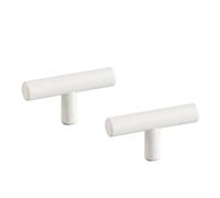 CHENCHEN96 2 Pcs Manija de Mesita de Noche Pomos para Cajones con Forma de Puente Tiradores de Armario de Color Blanco Cálido Manijas de Gabinete de Oficina de Aleación de Aluminio (Single Hole)