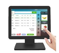 CHENCOO Caja Registradora Táctil De 15 Pulgadas, Pantalla para Punto De Venta, Gestión Remota Y Simplificación del Trabajo, Bajo Consumo De Energía, HDMI/USB/VGA, para Comercio Minorista,Black