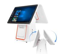 CHENCOO Cajas registradoras electrónicas, Caja registradora con Pantalla táctil, Compatible con cajeros Fuera de línea, Plegable en múltiples ángulos, Pantalla táctil de 15,6",White