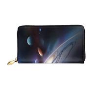 chenfandi A Fascinating Universe - Cartera con cremallera, cartera organizadora de múltiples tarjetas, gran capacidad, 7.48 x 4.13 pulgadas (aprox. 19 x 10.5 cm), Black, Talla única