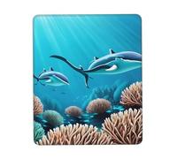 chenfandi Alfombrilla de ratón de ballenas de mar profundo, alfombrilla de mouse para computadora con base de goma antideslizante para oficina, juegos, aprendizaje, 7 x 8.6 pulgadas.