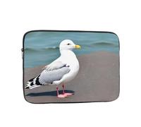 chenfandi Bonita funda para portátil de gaviota, hecha de tela Oxford con acolchado de espuma de poliéster, apertura de cremallera y diseño portátil., Black, 15 inch