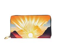 chenfandi Bright Sunrise - Cartera con cremallera, organizador de múltiples tarjetas, gran capacidad, 7.48 x 4.13 pulgadas (aprox. 19 x 10.5 cm), Black, Talla única