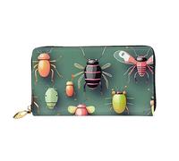 chenfandi Cartera Atlas de insectos, cartera con cremallera, organizador de múltiples tarjetas, gran capacidad, 7.48 x 4.13 pulgadas (aprox. 19 x 10.5 cm), Black, Talla única