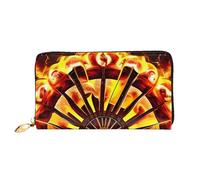 chenfandi Cartera Turning The Flame, cartera con cremallera, organizador de múltiples tarjetas, gran capacidad, 7.48 x 4.13 pulgadas (aprox. 19 x 10.5 cm), Black, Talla única