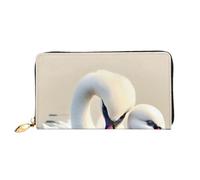 chenfandi Cute Little Swan - Cartera con cremallera, organizador de múltiples tarjetas, gran capacidad, 7.48 x 4.13 pulgadas (aprox. 19 x 10.5 cm), Black, Talla única