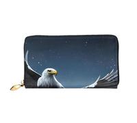 chenfandi Eagle Under The Stars - Cartera con cremallera, organizador de múltiples tarjetas, gran capacidad, 7.48 x 4.13 pulgadas (aprox. 19 x 10.5 cm), Black, Talla única