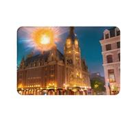 chenfandi Fiery Red Street - Alfombrilla antideslizante para el suelo, 40 x 60 cm, apta para dormitorios, baños, salas de estar, etc.