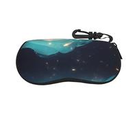 chenfandi Funda para gafas de ciencia ficción con estrellas, funda suave para gafas de sol con cierre de cremallera, adecuada para hombres y mujeres.
