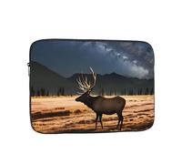 chenfandi Funda para laptop de Elk in the Meadow, hecha de tela Oxford con acolchado de espuma de poliéster, apertura de cremallera y diseño portátil., Black, 13 inch