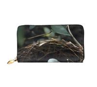 chenfandi Little Bird Nest - Cartera con cremallera, organizador de múltiples tarjetas, gran capacidad, 7.48 x 4.13 pulgadas (aprox. 19 x 10.5 cm), Black, Talla única