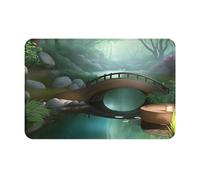 chenfandi Little Bridge In The Eastfront Felpudo de bienvenida, absorbente y antideslizante, 60 x 40 cm, para vestíbulo, entrada, dormitorio.