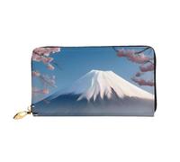 chenfandi Monte Fuji in Early Spring - Cartera con cremallera, organizador de tarjetas múltiples, gran capacidad, 7.48 x 4.13 pulgadas (aprox. 19 x 10.5 cm), Black, Talla única