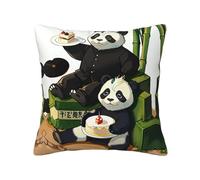 chenfandi Pandas Of Father And Son - Funda de almohada, 45,7 x 45,7 cm, almohada decorativa cuadrada para sofá, sala de estar, cama y decoración del hogar.