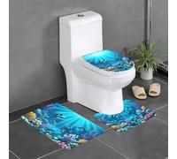 chenfandi Submarine Coral Rays - Juego de 3 alfombrillas de baño suaves, absorbentes, antideslizantes, adecuadas para baños, baños, baños, etc.