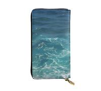 chenfandi The Deep Ocean - Cartera con cremallera para mujer, cartera larga para mujer, cartera organizadora de múltiples tarjetas y cartera de mano, Black, Talla única